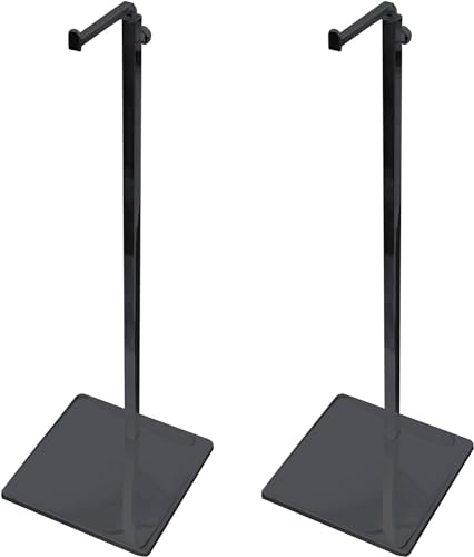 Young Wolf 2x Metal altura ajustable bolso porta billetera billetera peluca bolsa de joyería bolso muestra soporte (negro)