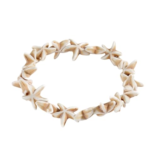 Wilitto Joyería de playa hecha a mano para mujer, pulsera de concha con colgante de estrella de mar, estilo bohemio, joyería de playa, Concha, Piedra secundaria