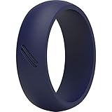 ThunderFit Silicone Wedding Ring for Men, Rubber Wedding Band (Navy Blue, 8.5-9 (18.9mm))