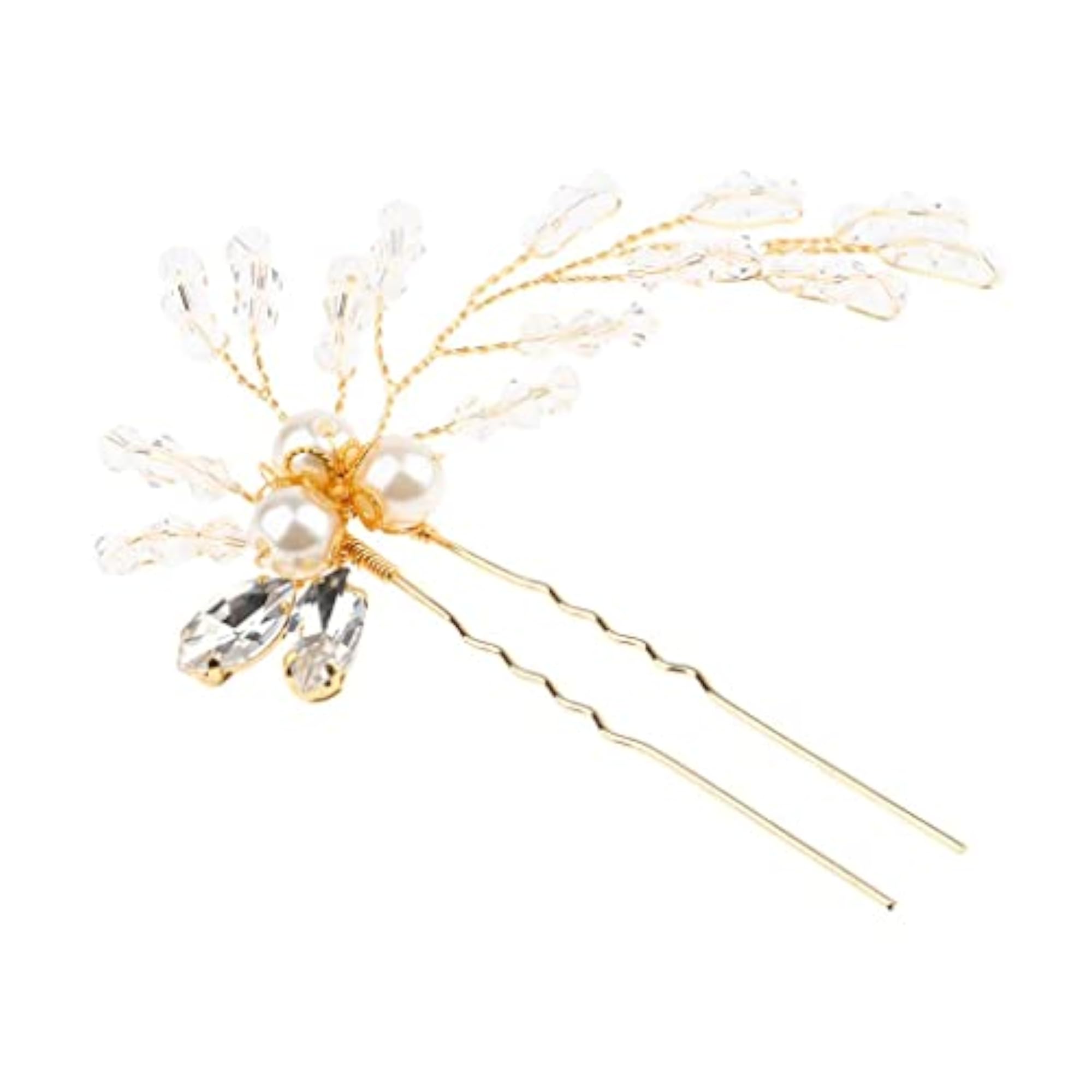 Fashion Crystal Pearls Bride Wedding Hair Clip U Pin