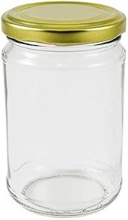 12oz Jam Jars(290 mls) Pack of 36 - including gold lids, ideal for jams and preserves