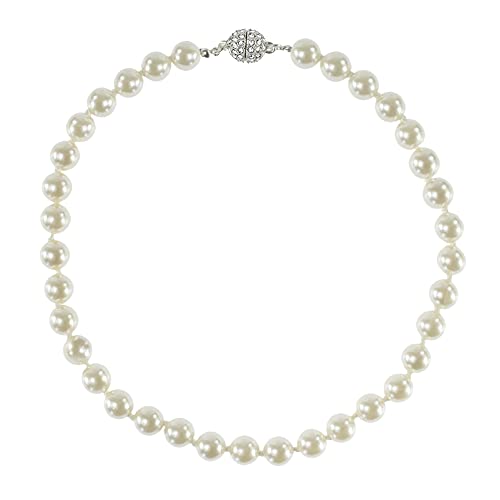 Looklove Womens Jewelry Pearl Necklace With Austrian Crystal Magnetic Closure #TOP6