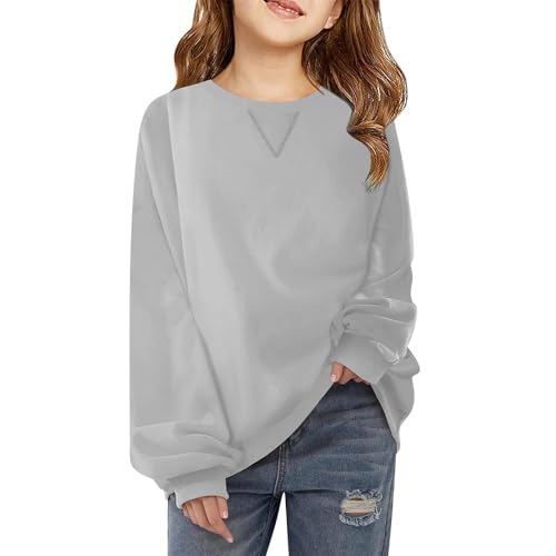 Girls Casual Crewneck Sweatshirts Kids Long Sleeve Oversized Fashion Pullover Tops 5-14 years