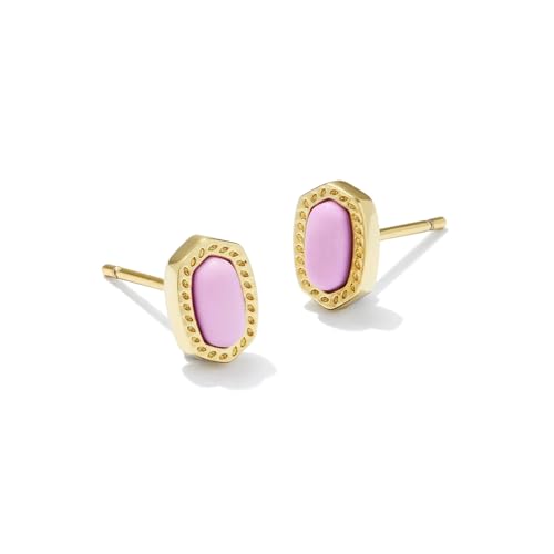 Kendra Scott Mini Ellie 14k Gold-Plated Stud Earrings in Fuchsia Magnesite, Fashion Jewelry for Women
