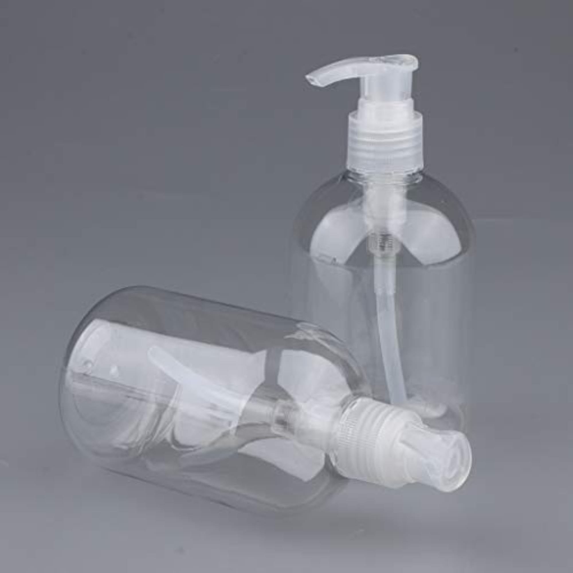 2pcs Empty Cosmetic Pump Dispenser, 350ml Clear