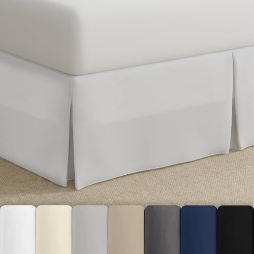 Bed Maker’s Never Lift Your Mattress Bed Skirt, Designed for Box Spring Beds, Split Corners, 14 Inch Drop Length, Twin, White