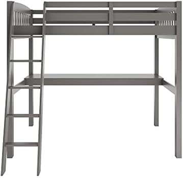 Amazon Com Yes4wood Everest Grey High Loft Bed With Desk And Storage Space Saver Twin Size Kids Loft Bed With Stairs For Toddlers Assembled In Sturdy Elliotis Pine No Box Spring Needed