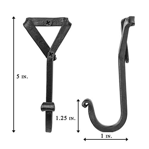 Gocraft CCTMG0154 Handmade Wrought Iron Coat Hook | Hook For Coats, Towels, Scarves | Forged Metal Decorative Colonial Wall Decor thumb #5