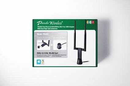 Panda Wireless PAU0D AC1200 Wireless AC USB Adapter w/Dual Antennas - Windows 7/8/10/11/2019/2022, Zorin, MXLinux, Mint, Ubuntu, Fedora, openSUSE, Rocky, Kali Linux and Raspbian