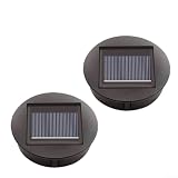 Zoegneer Set di 2 lampade solari di ricambio con lampadine a LED, pannello solare in polisilicio, 25% di efficienza, NI MH, AA 600 mAh, batteria 12 V, luce bianca calda, 7 lumen, Autom
