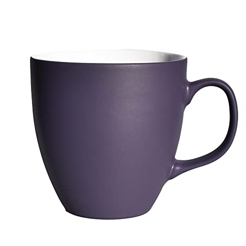 Mahlwerck Jumbotasse BIG, große hochwertige Porzellan-Kaffeetasse mit matter Oberfläche, moderner Kaffeebecher mit Henkel 600 ml, Berry Violet, Rot Cover