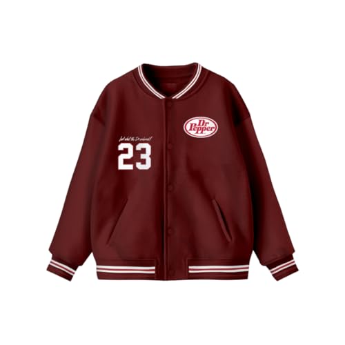 Isaac Morris Limited Dr. Pepper Logo Women's Bomber Jacket - Zip-Up Lightweight Varsity Style Jacket for Juniors