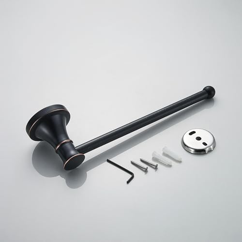 Image of Black Bathroom Hand TowelHolder, Wall Mounted Bathroom Hardware Accessories,Oil Rubble Bronze