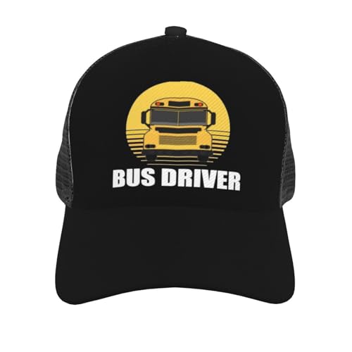 Bus Driver School Bus Unisex Mesh Baseball Caps - Classic Adjustable Hat3