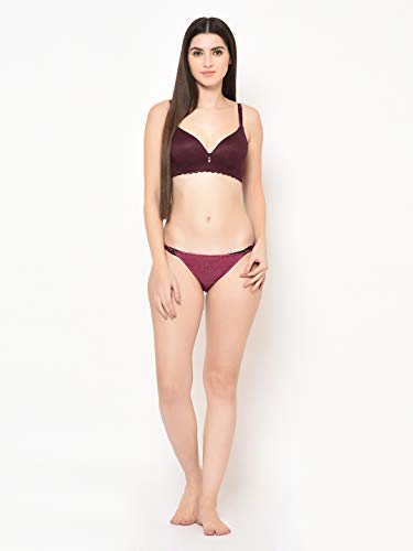 Image of Da Intimo Women's Synthetic Soft Cup Bra (DI-1278 PURPLE-C20-32C Purple 32)