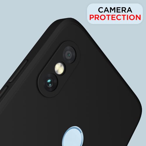 Image of Outlouders Back Cover for Redmi Note 5 Pro | Camera Protection | Durable Soft Matte Silicone Bumper Case (Black)