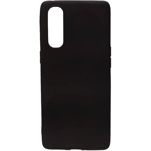 Plain Design Silicone Back Case Cover For Oppo Reno 3 Pro - Black Silicone