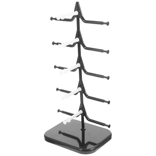 LOORGVEL 可動式段メガネスタンド 収納ラック 眼鏡ホルダー デスクトップ用 取り外し可能で安定したベース付き サングラスやメガネの整理に