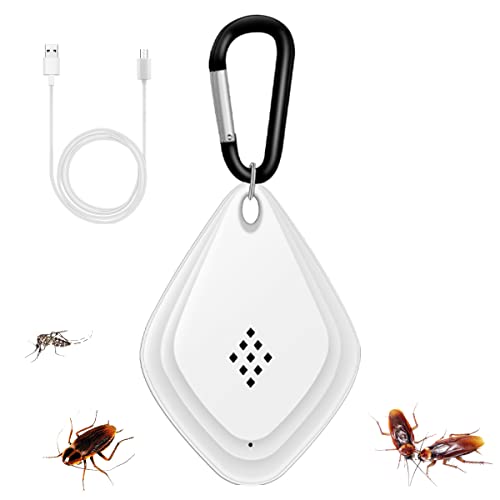 Lieonvis Ultra -Sonic Mosquito Répulsif anti-parasite électronique portable ultra-lonique avec moustiques en plein air rechargeables pour la prévention des puces et poux des chiens Chats Ha Cover