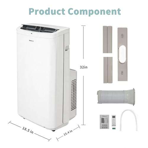 Image of Shinco 14,000 BTU White Portable Air Conditioner with Heater up to 700 Sq. Ft, Ac Heater Combo Window Unit, Portable AC Unit with Dehumidifier & Fan, Cools & Heats,Remote Control and Window Kit
