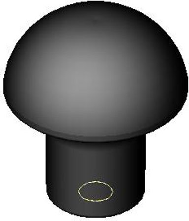 1 dia., 10-32 thds., Push - Pull - Lift Plastic Knob w/Black Phenolic Brass Insert (1 Each)