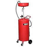 TUFFIOM Portable 20 Gallon Oil Drain Tank Air Operated Drainage Adjustable Funnel Height with 8'...