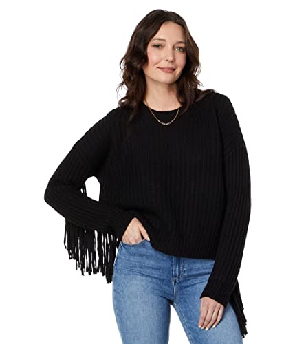 Splendid Britain Fringe Sweater Black Lg (Women's 10-12) #TOP16