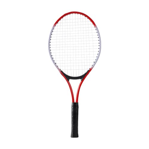 Raqueta de Tenis Ligera Y Portátil Equipada con Cabeza Elástica de Gran Cuerpo de Aluminio Y Mango Ergonómico Antideslizante Adecuada para, Niños Rojos