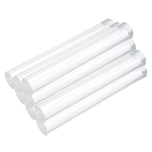 MECCANIXITY 8pcs Acrylic Round Rods 9/16" x 4" Clear Acrylic Dowel Rods Sticks Plastic Sticks Strip for DIY Crafts Lighting Gardening Decorations - 15mm x 100mm