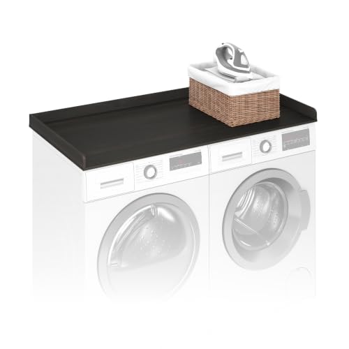 Furinno RAVEL Washer Dryer Countertop Topper, Drying Rack with Edge Rails, Anti Slip Pads, 27.5 D x 54 W, for Laundry Room Organization and Storage, Espresso - image 1