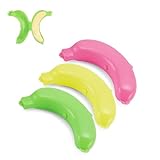 3 Pack Banana Case, BPA-Free Banana Holder & Protector Box, Portable Banana Storage Container with Vent Holes, Fruit Saver for Lunch Box, Travel, Picnic, Camping (Yellow, Pink, Green)