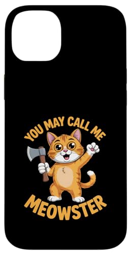 Funny Meowster Orange Cat Axe �J�[�g�D�[�� �X�}�z�P�[�X iPhone 14 Plus �p