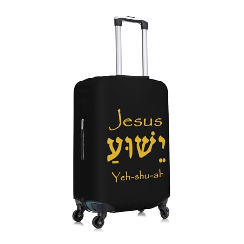 Yeshua Jesus Christian Travel Luggage Cover Suitcase Protector Fits 26-28 Inch Case(Black,L)2