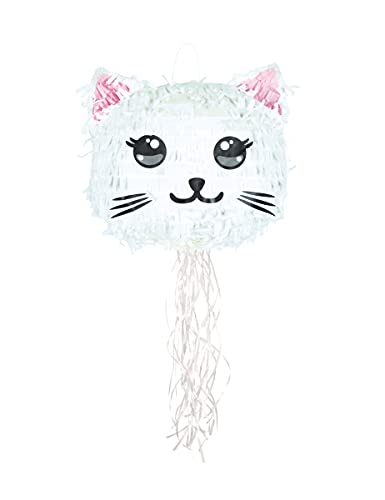 Piñata Chat Kawai blanc 38 cm - Blanc - Taille Unique