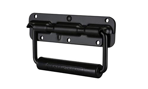 PENN ELCOM Medium Zinc Surface Mount Spring Loaded Handle (Black) Hardware Flight Case | Chrome Finish/Transit Box Handle/Tool Box Accessory/Musical Instrument Case | Performance Household & Garden