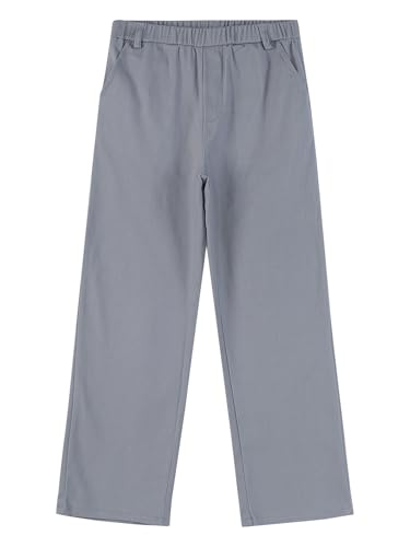 Kids Boys Formal Suit Dress Pants Elastic Waistband Straight Pants School Uniform Wedding Party Trouser