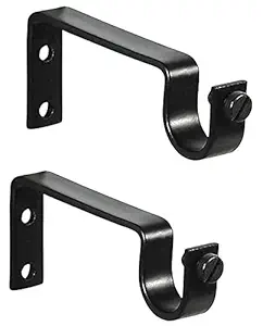 Snooze Factory Black Curtain Holder Support Clamp - Parda Holder Made of Heavy Duty Stainless Steel Suitable for Windows and Doors Set of 2