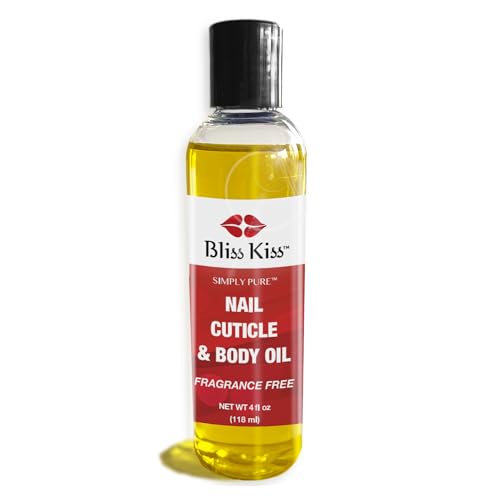 Simply Pure Body Oil Hydrating Nail & Cuticle Oil – 4 oz Fragrance Free – Strengthens Nails, Softens Cuticles, Fast-Absorbing Jojoba & Vitamin E Oil for Dry Skin, Hands, Feet, Elbows, & Body Care