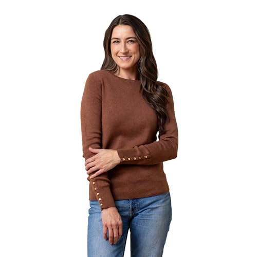 Hope & Henry Girls' Pointelle Detail Pullover Sweater