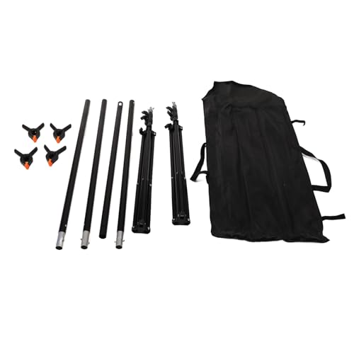 Photo Backdrop Stand Kit Aluminum Alloy Adjustable Background Support System with 4 Crossbars 4 Clamps Carrying Bag for Studio Photography