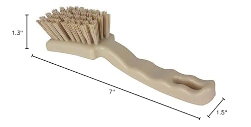 Image of SPARTA 41395EC25 Plastic Scrub Brush, Detail Brush, Kitchen Brush with Hanging Hole for Cleaning, 7 Inches, Tan (Pack of 3)