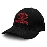 Tee Luv Toyota Baseball Cap - Toyota Oval Car Emblem Hat (Black)