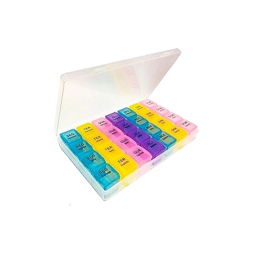 PORTA COMPRIMIDOS ORGANIZADOR DE REMEDIOS SEMANAL CAIXA PARA MEDICAMENTOS COLORIDO