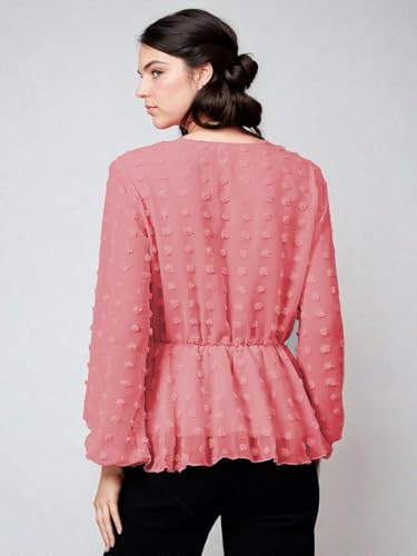 Image of KOTTY Women's Solid Long Sleeve Regular Fit Pink Clay Pot Top