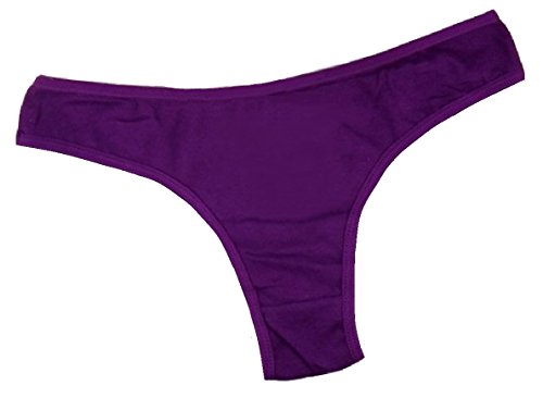 6-Pack Women's Cotton Soft Thong Panties Underwear In Multiple Sizes (Regular M) Black #TOP5