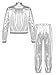 TiaoBug Kids Boys Girls Jazz Hip Hop Dance Costumes Shiny Metallic Long Sleeves Bomber Jacket Pants Dancewear Set Silver 14 Years