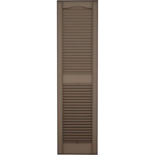 Persianas de vinilo Builders Edge con mullion central superior estilo catedral (par de 14.5x27) 6