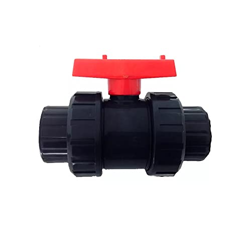 GNCGarden Válvula de Esfera encolar PVC [Diámetro Interno 40mm] Válvula Bola PVC. Llave de Paso PVC encolar Grifo PVC agrícola válvula Esfera Agua tubería. Llave de Paso con Manilla Abierto/Cerrado