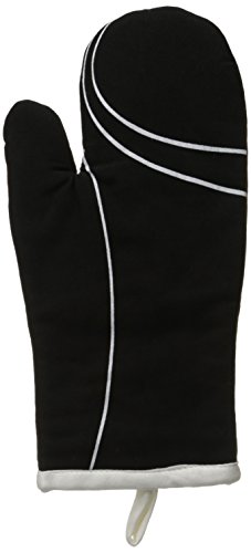 Tag 900647 Corelle Simple Lines Oven Mitt, 13.5 by 7-Inch, Geometric, Black
