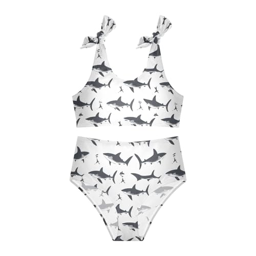 Wusikd Shark Girls Swimsuits Two Piece White Swimwear Bikini Set for for Girls Size 3T3